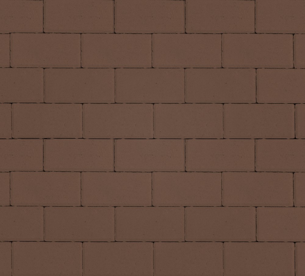 Тротуарная плитка 60мм гладкая, коричневая, Прямоугольник