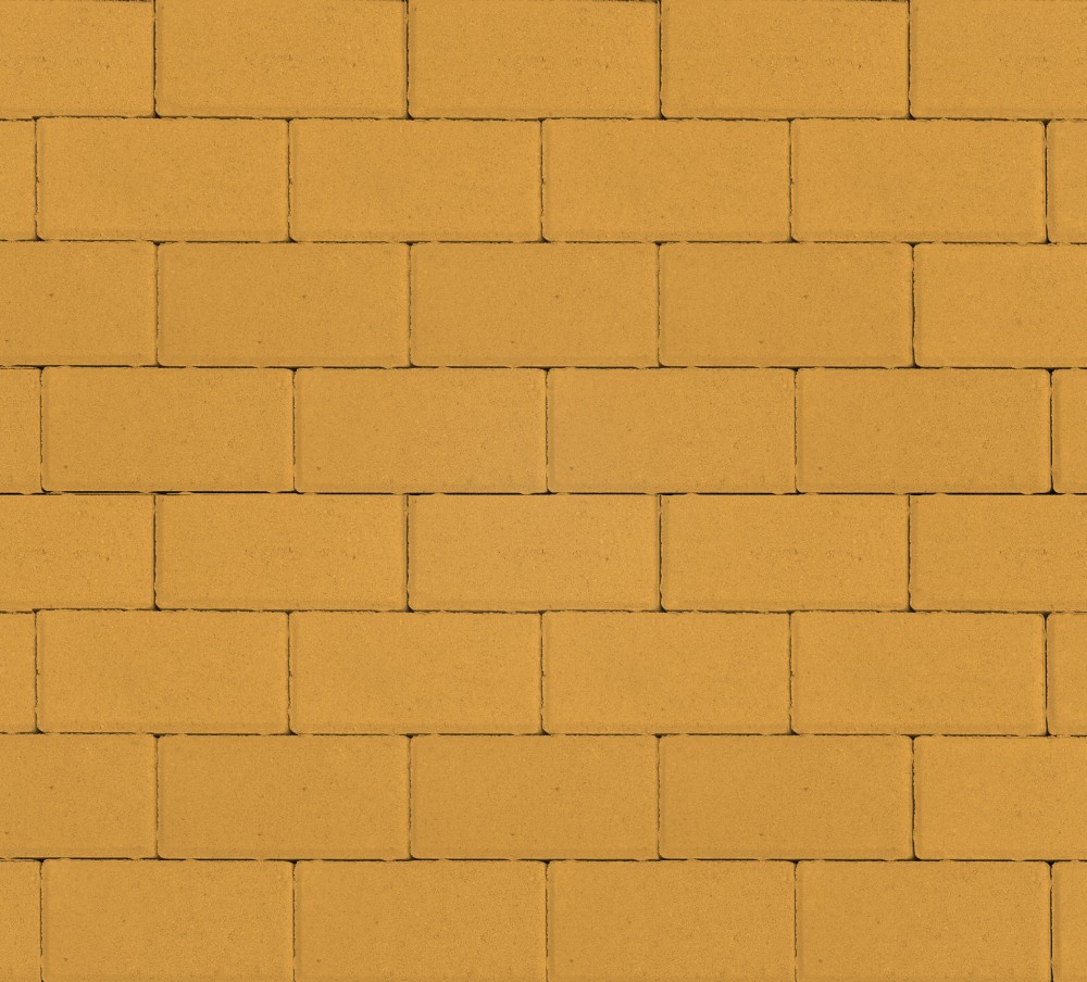Тротуарная плитка 60мм гладкая, желтая, Прямоугольник