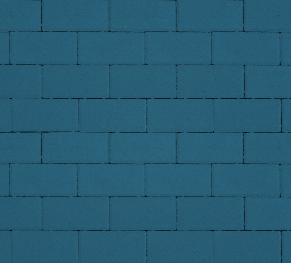 Тротуарная плитка 40мм гладкая, синяя, Прямоугольник