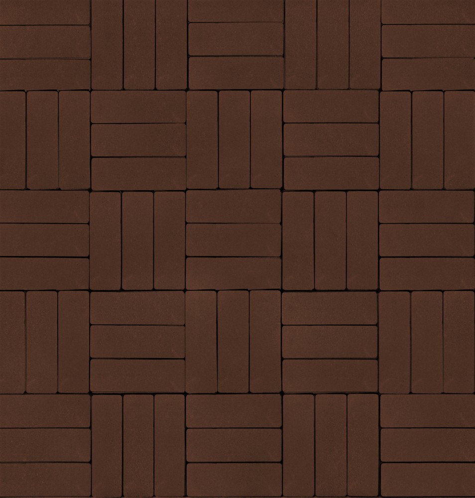 Тротуарная плитка 60мм гладкая, коричневая, Паркет