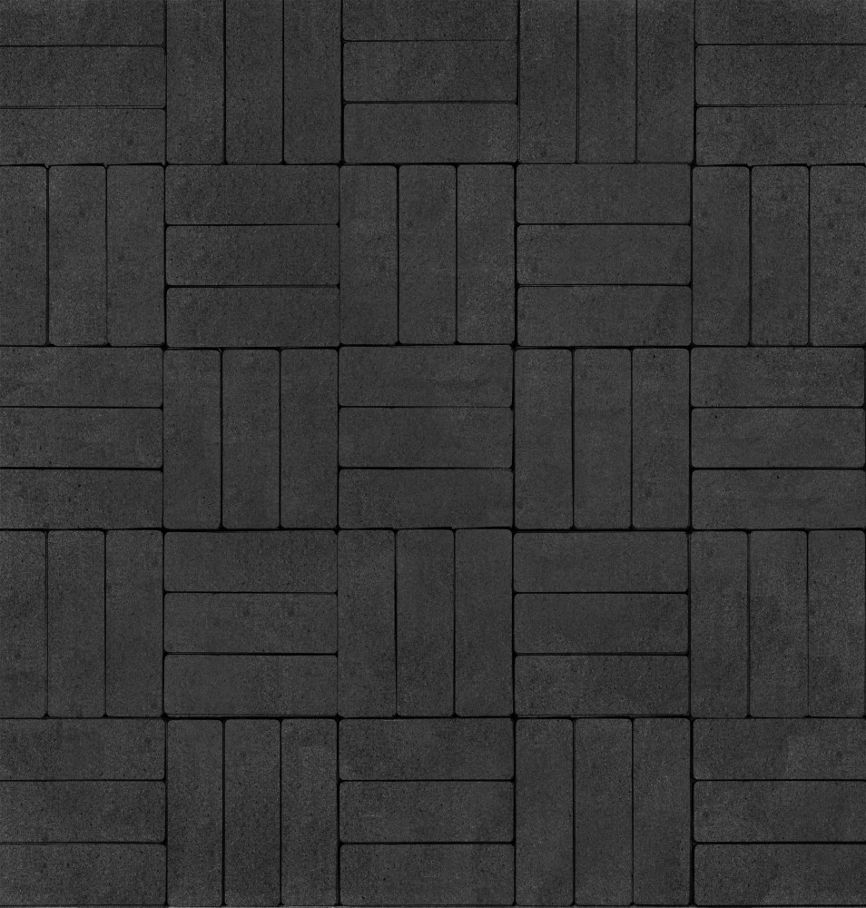 Тротуарная плитка 60мм гладкая, черная, Паркет